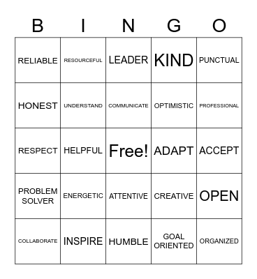 BE A BETTER COWORKER Bingo Card