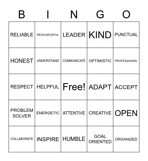 BE A BETTER COWORKER Bingo Card