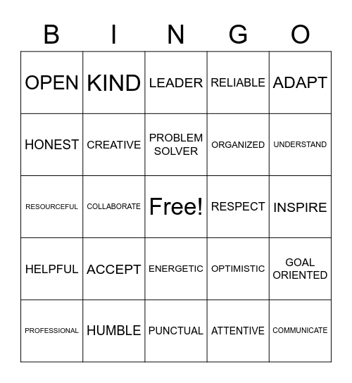 BE A BETTER COWORKER Bingo Card