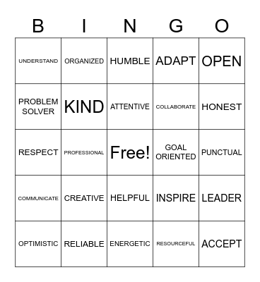 BE A BETTER COWORKER Bingo Card