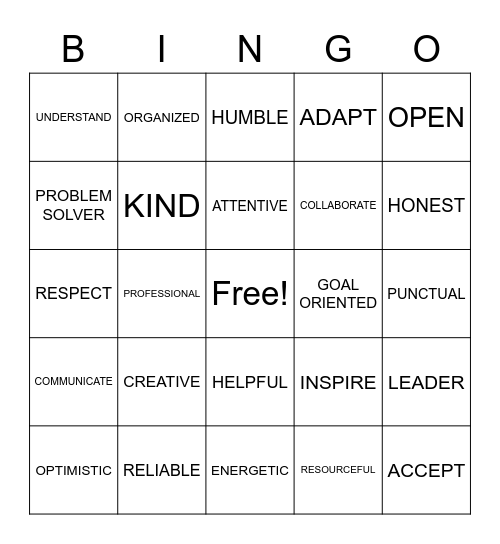 BE A BETTER COWORKER Bingo Card