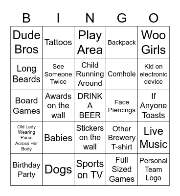 Brewery Bingo Card