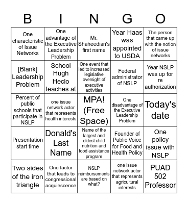 Bingo Card