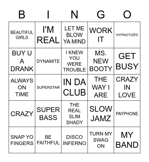 2000'S Bingo Card