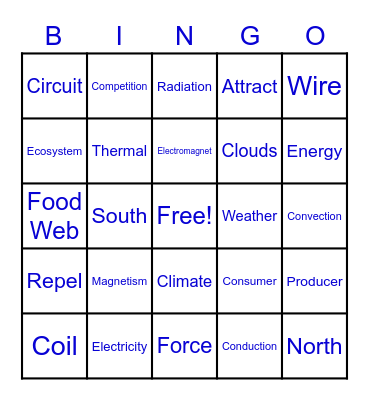 Science Icebreaker Bingo Card