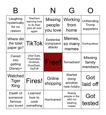 2020 Bingo Card