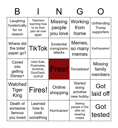 2020 Bingo Card