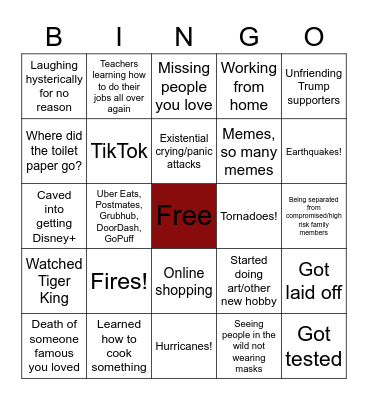 2020 Bingo Card
