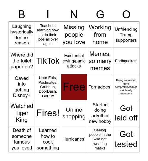 2020 Bingo Card
