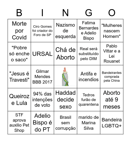 Fake News Bingo Brasil 2020 Bingo Card