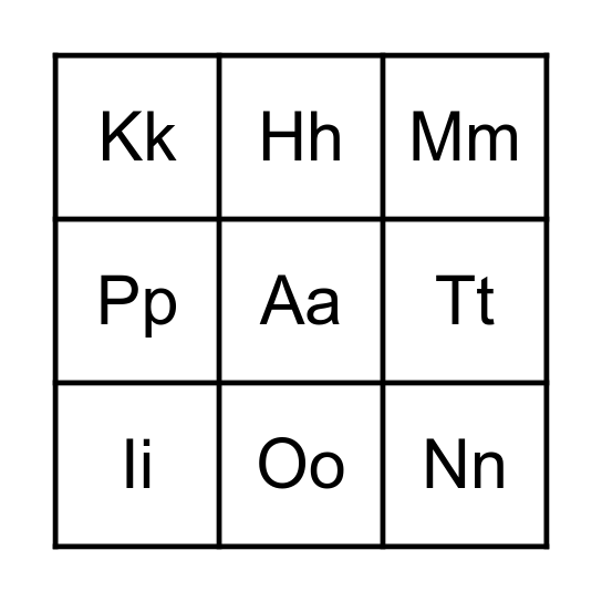 Phonics Bingo! Bingo Card