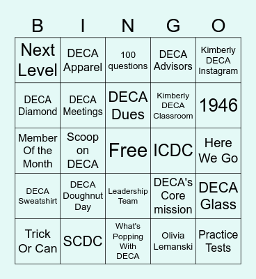 DECA BINGO Card