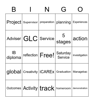 CAS Intro Bingo Card