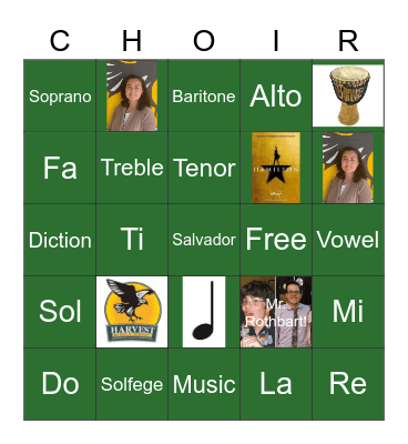 Choir Bingo! Bingo Card