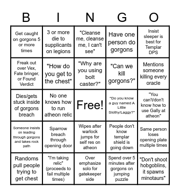 LFG VoG Fun Times! Bingo Card