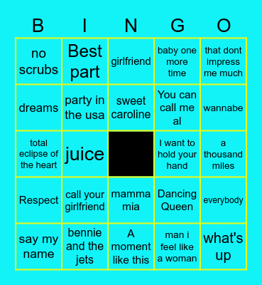 Karaoke Favs 2 Bingo Card