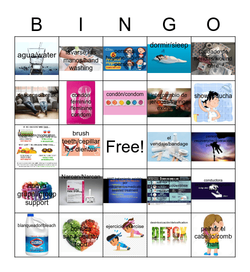 Harm Reduction Loteria Bingo Card