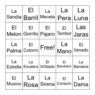 Loteria Bingo Card