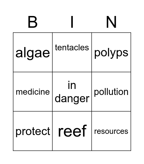 Under the Sea Bingo Card