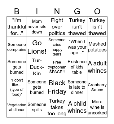 Valleywood does BINGO! Bingo Card