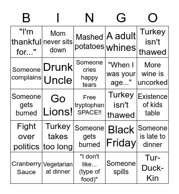 Valleywood does BINGO! Bingo Card