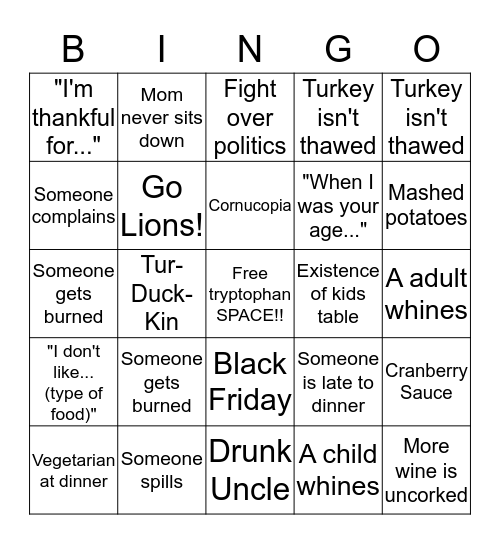 Valleywood does BINGO! Bingo Card