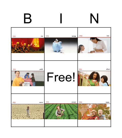 Unit1 Week 1 Vocabulary Bingo Card