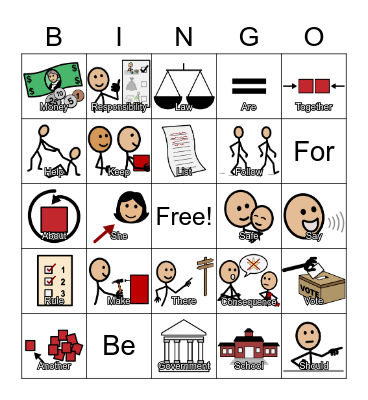 September Unit Vocabulary Bingo Card