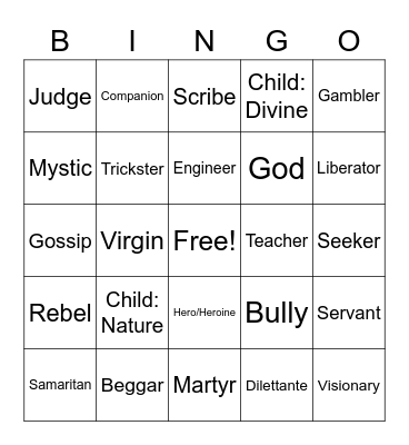 Archetypes Bingo Card