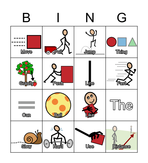 October Unit Vocabulary Bingo Card