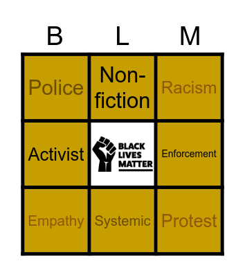 Black Lives Matter BINGO Card