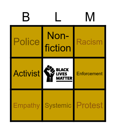 Black Lives Matter BINGO Card