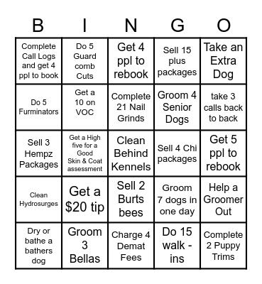Sept 21st - Oct 11th Bingo Card