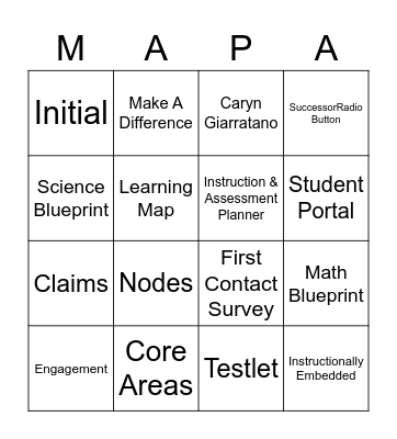 MAP-A BINGO Card