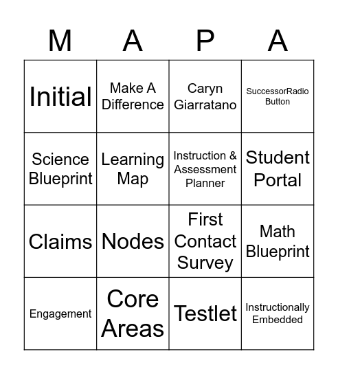 MAP-A BINGO Card