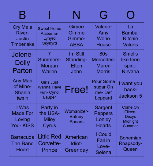 FFA Musical Bingo! Bingo Card