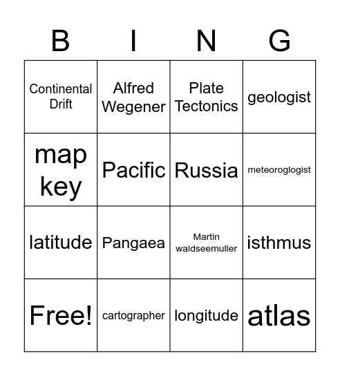 Our Planet Earth Bingo Card