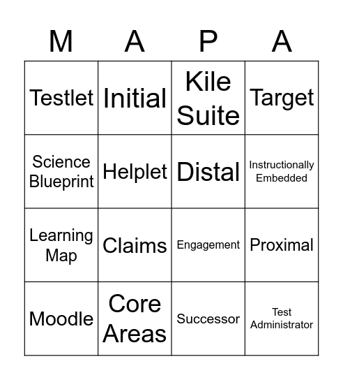 MAP-A BINGO Card