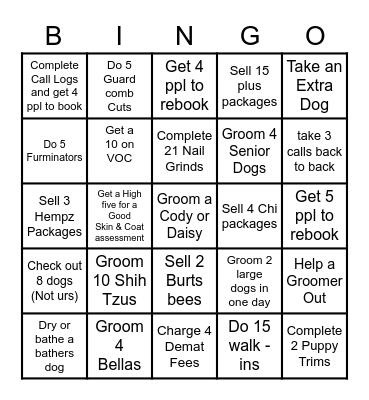 Sept 21st - Oct 11th Bingo Card