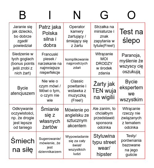 Bigo Sprawdzam Jak? Bingo Card