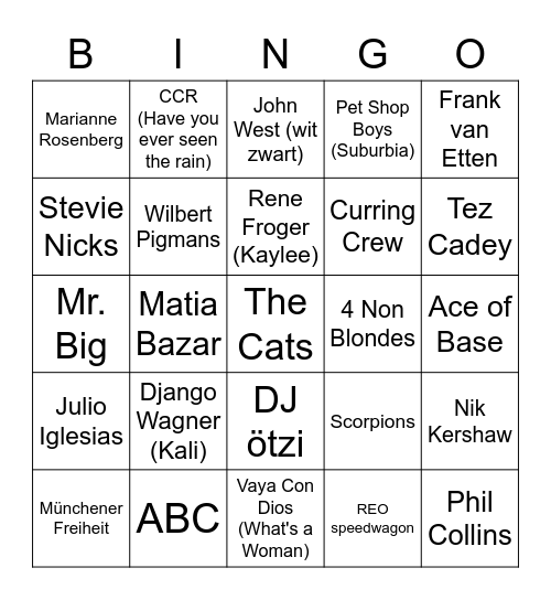 Old Chap Bingo Card