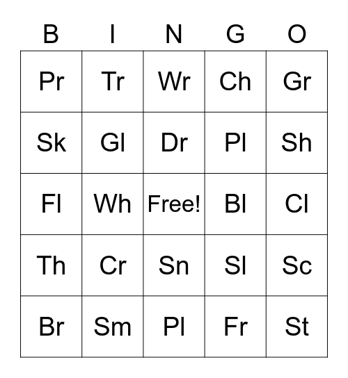 2G Blends Bingo Card