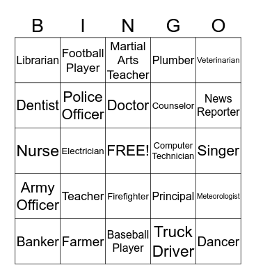 Career Bingo Card