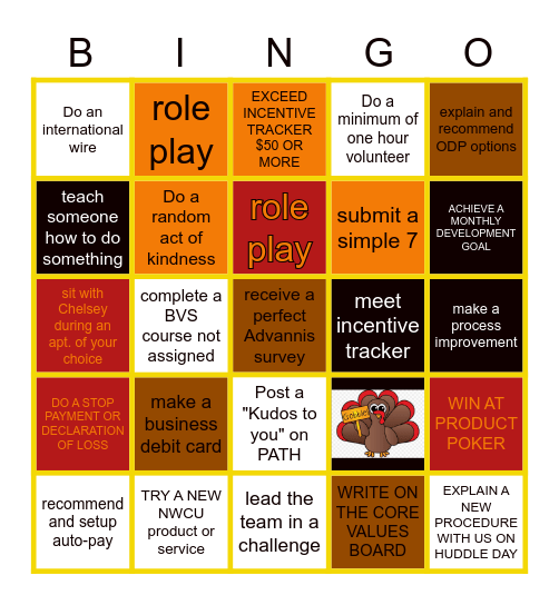 Thankful Thanksgiving Month Bingo Card