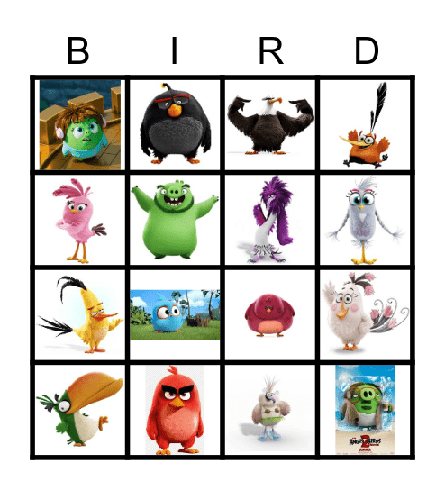 Angry Birds Bingo Card