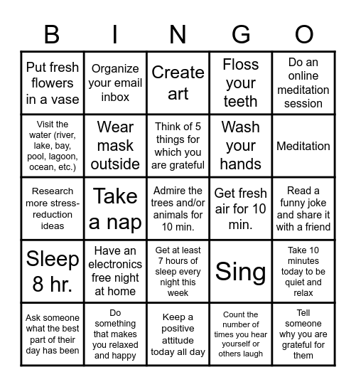 Fall into Fitness - Wellness Bingo Card