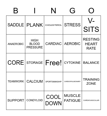 PE--CONDITIONING #2 Bingo Card