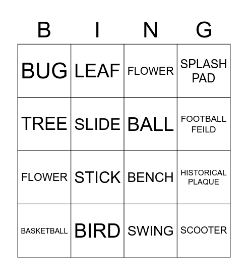 GET TO KNOW THE PARK Bingo Card