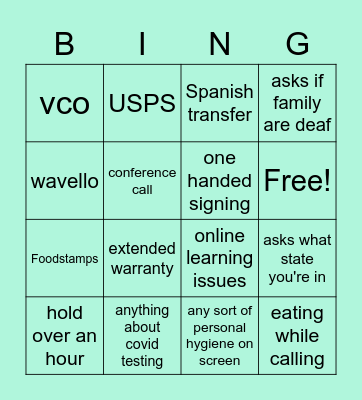 terp bingo Card