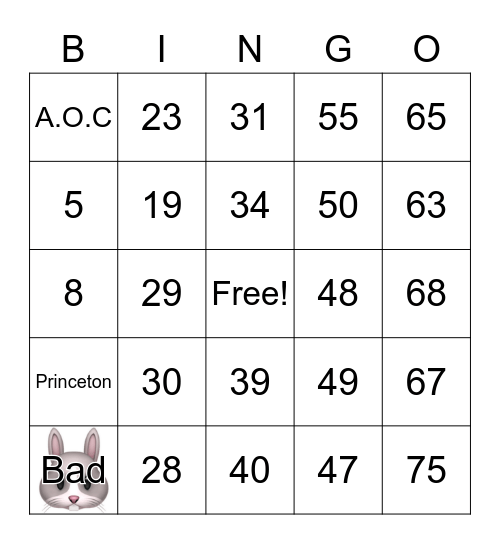 Number Bingo 175 Bingo Card